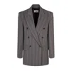 Sportmax Striped Double-breasted Long-sleeved Jacket In 002