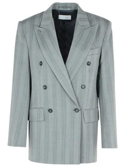 SPORTMAX SPORTMAX 'MERLOT' GREY VIRGIN WOOL BLEND BLAZER