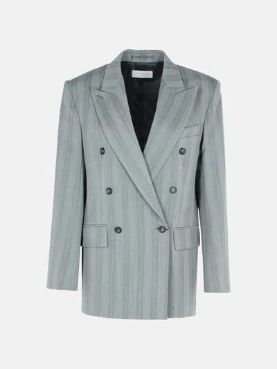 Sportmax 'merlot' Grey Virgin Wool Blend Blazer