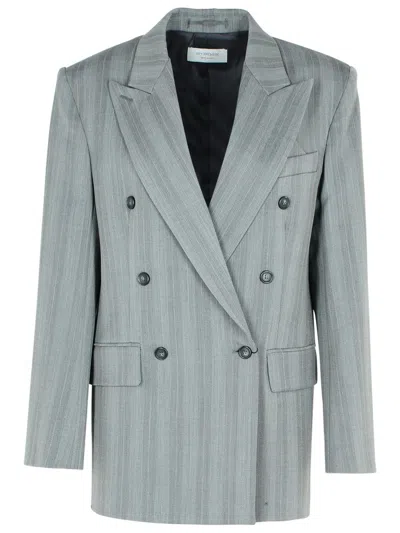 SPORTMAX SPORTMAX 'MERLOT' GREY VIRGIN WOOL BLEND BLAZER
