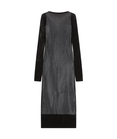 Sportmax Mesh Long Dress In Black