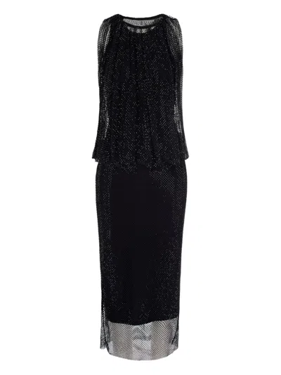Sportmax Mesh Midi Dress In Black