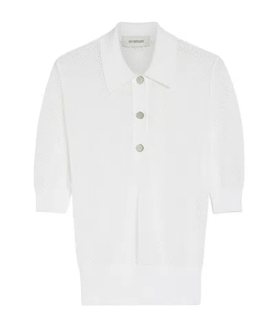 SPORTMAX SPORTMAX CASTA BUTTON DETAILED SHORT-SLEEVED POLO TOP