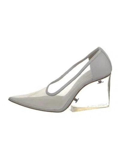 Pre-owned Sportmax Mesh Pumps In Silver