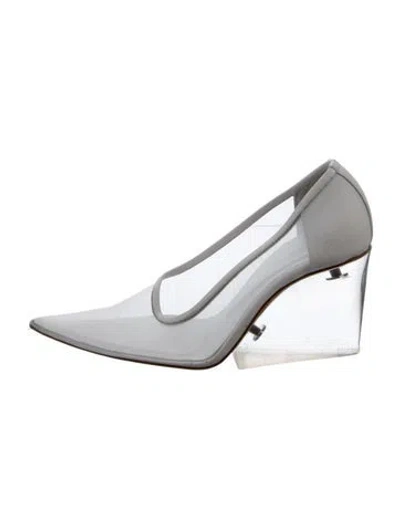 Pre-owned Sportmax Mesh Pumps In Silver