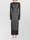 Sportmax Mesh Sheer Dress Buttoned Sleeves