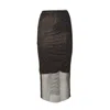Sportmax Mesh Skirt With Layered Underlay And Flattering Silhouette In Black