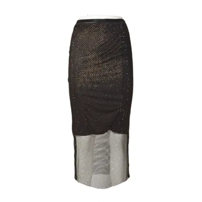 Sportmax Mesh Skirt With Layered Underlay And Flattering Silhouette In Black