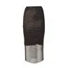 Sportmax Mesh Skirt With Layered Underlay And Flattering Silhouette In Brown