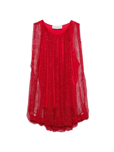 Sportmax Mesh Top In Red