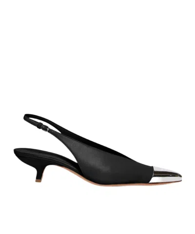 Sportmax Metal Pointed Open-heeled Shoes In Black