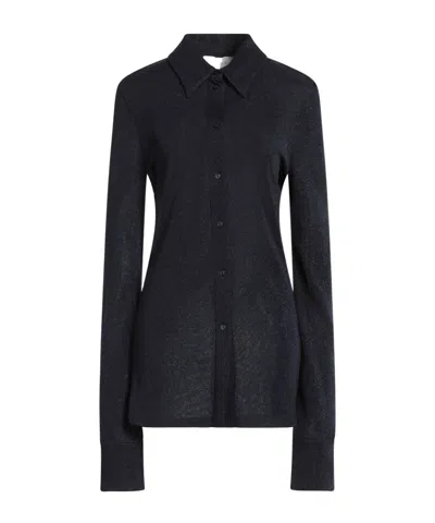 Sportmax Metallic Long-sleeved Shirt In Black