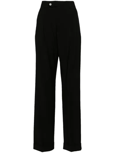 Sportmax Straight-fit Tailored Pants With Minimalist Design In Black