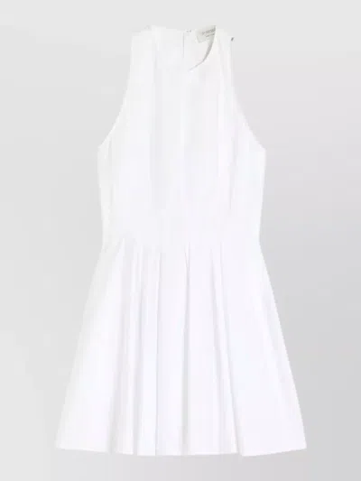 Sportmax Midi Dress Pleated Skirt Sleeveless Design In White