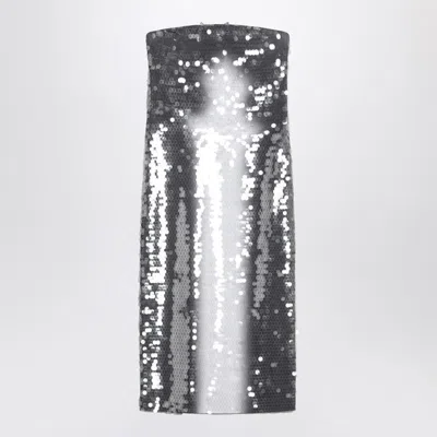 Sportmax Midi Dress With Gradient Sequin Effect In Gray