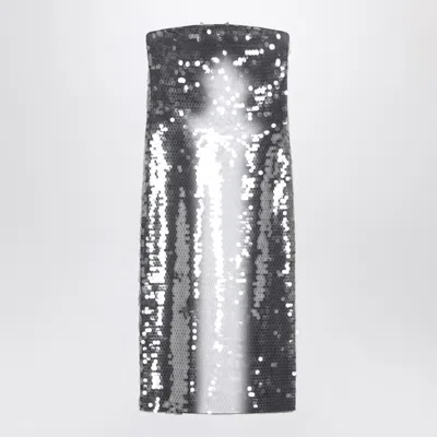 Sportmax Midi Dress With Gradient Sequin Effect In Metallic