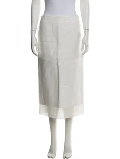 Pre-owned Sportmax Midi Length Skirt In White