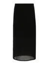 Sportmax Midi Skirt In Viscose And Chiffon Amico In Black
