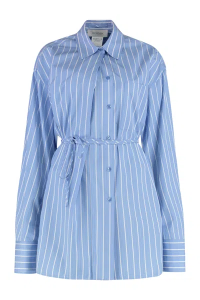 Sportmax Mini Button-up Shirt With Front Pocket In Animal Print