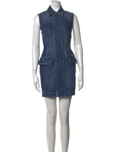 Pre-owned Sportmax Mini Dress W/ Tags In Blue