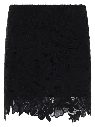 Sportmax Minigonna "bora" In Macramè In Black