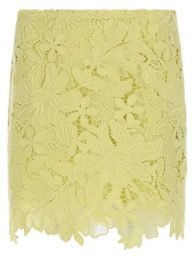 Sportmax Intricate Floral Lace Overlay Jersey Mini Skirt In Multi