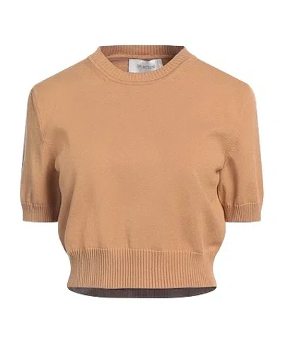 Sportmax Minimal Knit Short-sleeve Top In Brown