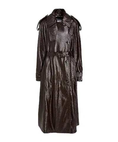 Sportmax Minimal Single Breasted Trench Coat In Purple