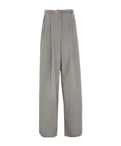 Sportmax Minimalist Loose-fit Plaid Dress Pants In Gray