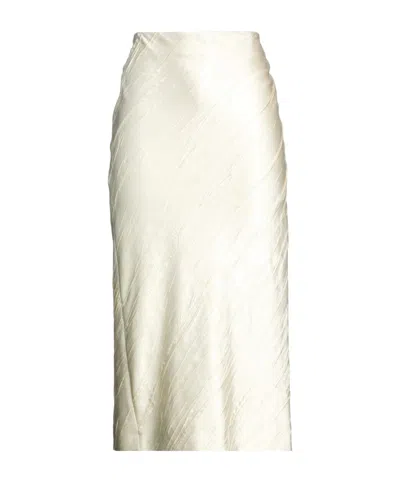 Sportmax Minimalist Satin Midi Skirt In White
