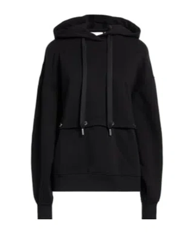 Sportmax Minimalist Solid Color Cropped Hoodie In Black
