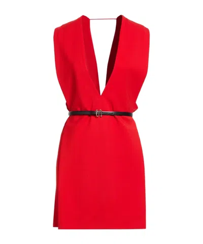 Sportmax Minimalist Solid Color Dress In Red