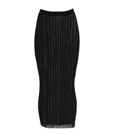 Sportmax Minimalist Solid Color Midi Skirt In Black