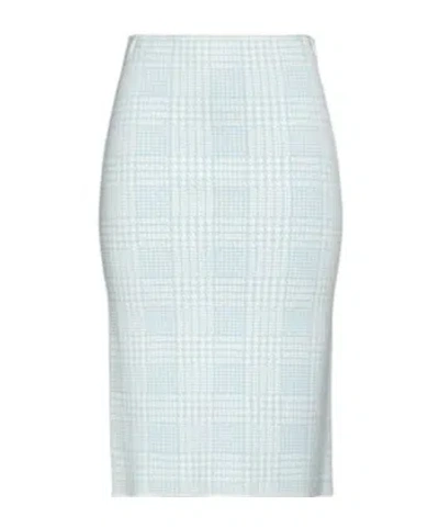 Sportmax Minimalist Versatile Lightweight Knit Plaid Midi Skirt In Blue