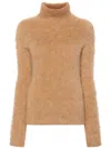 Sportmax Wool Turtle-neck Sweater In Brown
