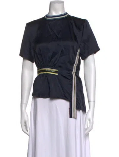 Pre-owned Sportmax Mock Neck Long Dress In Blue