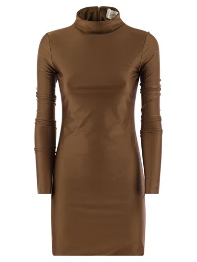 SPORTMAX MOCK NECK LONG-SLEEVED DRESS