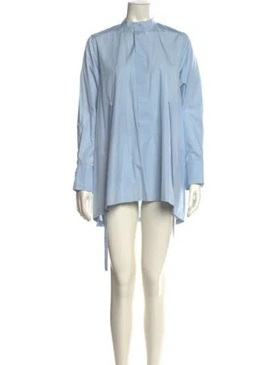 Pre-owned Sportmax Mock Neck Mini Dress In Blue