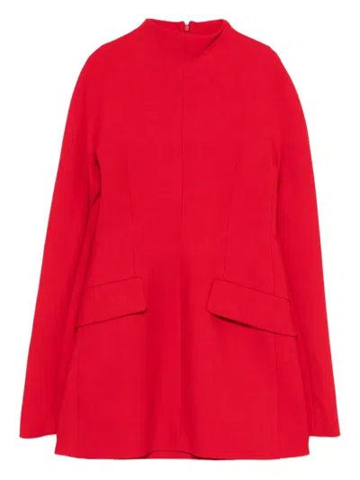 Sportmax Mock Neck Pocket Mini Dress In Red
