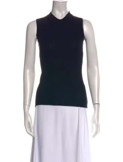 Pre-owned Sportmax Mock Neck Sleeveless Top In Black