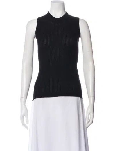 Pre-owned Sportmax Mock Neck Sleeveless Top In Gray