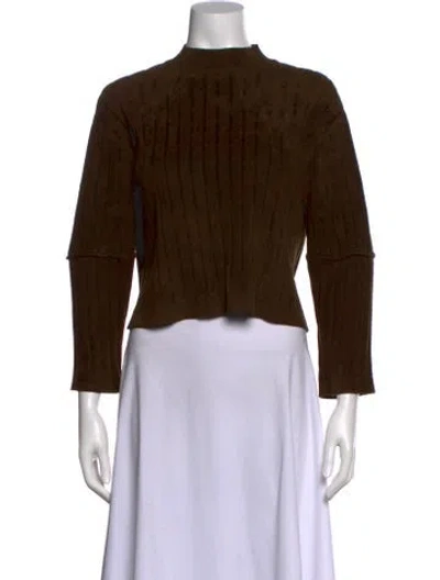 Pre-owned Sportmax Mock Neck Sweater In Brown