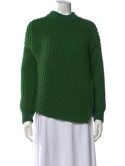 Pre-owned Sportmax Mock Neck Sweater In Green
