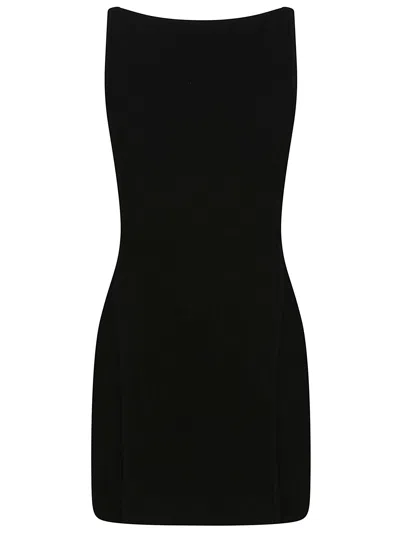Sportmax Monviso Shiny Stretch Viscose Mini Dress In Black