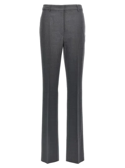 Sportmax Pressed-crease Tapered-leg Trousers In Gray