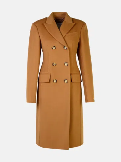 Sportmax 'morgana' Beige Virgin Wool Coat In Brown