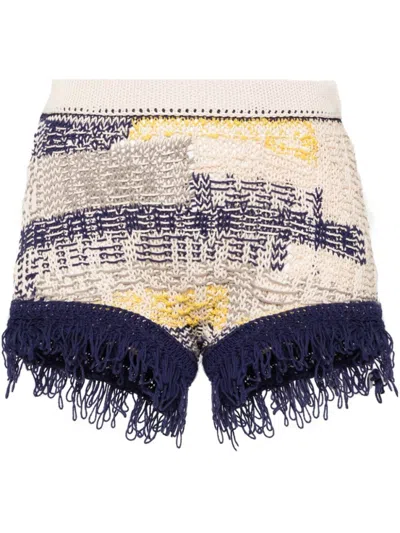 SPORTMAX MULTI COLOR EMBROIDERED KNITTED SHORTS