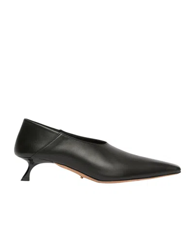Sportmax Nappa Leather Pumps With Foldable Back In Black