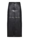 Sportmax Nappa Leather Skirt With A Semi-gloss Finish In Black