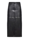 Sportmax Nappa Leather Skirt With A Semi-gloss Finish In Black